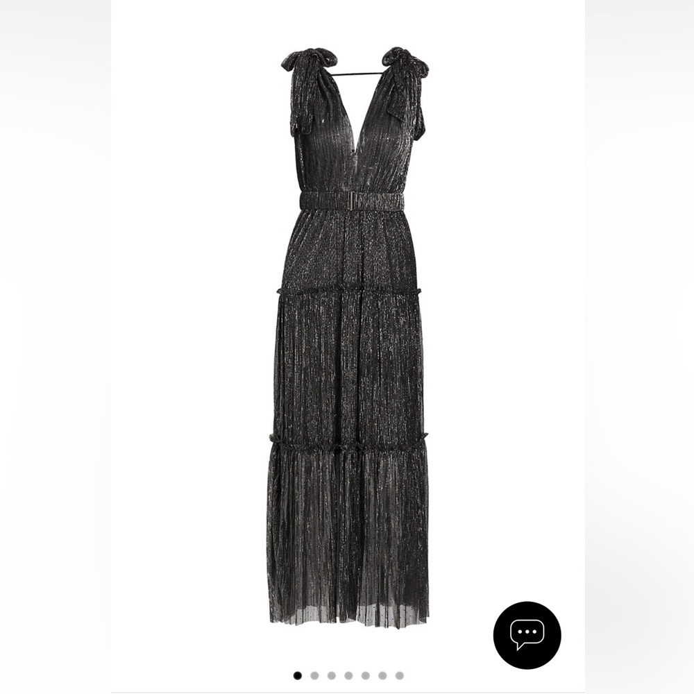 Sabina Musayev Helena Belted Metallic Black Maxi. Worn 3 times. With belt! Xs.